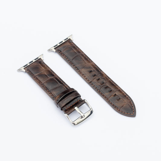 Donkerbruin vintage leren Apple Watch horlogebandje